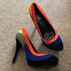 Charlotte Russe patchwork suede pumps 8